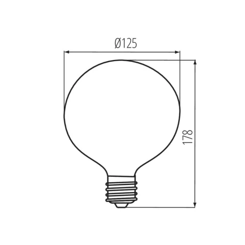 Kanlux XLED G125 óriás filament LED gömb izzó, 7W, 2700K meleg fehér
