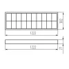 Tükrös armatúra LED fénycsőhöz  2x120cm