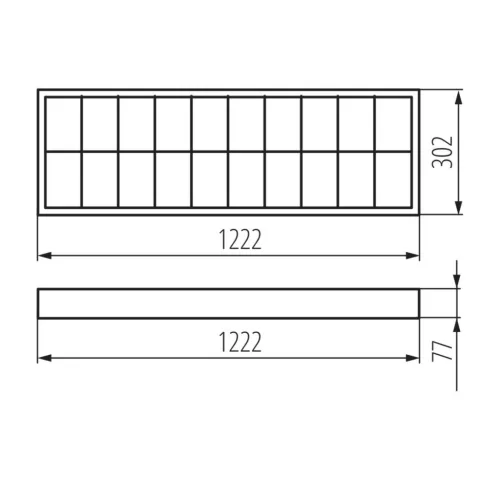 Tükrös armatúra LED fénycsőhöz  2x120cm