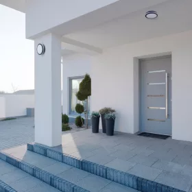   BENO kültéri mozgásérzékelős mennyezeti lámpa 18W 1400lm 4000K Grafit Kör