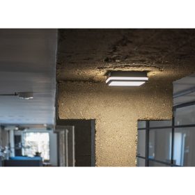   BENO kültéri mozgásérzékelős mennyezeti lámpa 18W 1400lm 4000K Grafit Négyzet