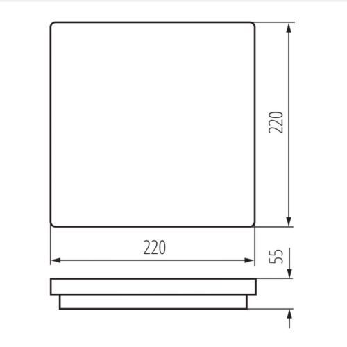 BENO kültéri mozgásérzékelős mennyezeti lámpa 18W 1400lm 4000K Grafit Négyzet