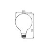 Kanlux XLED G95 filament LED gömb izzó, 7W, 2500K meleg fehér fénnyel