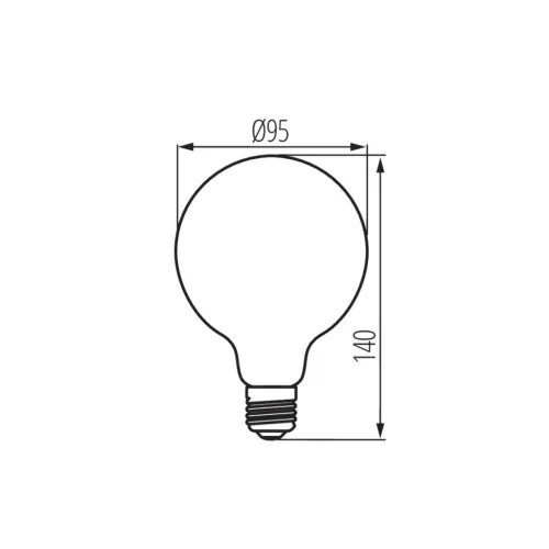 Kanlux XLED G95 filament LED gömb izzó, 7W, 2500K meleg fehér fénnyel