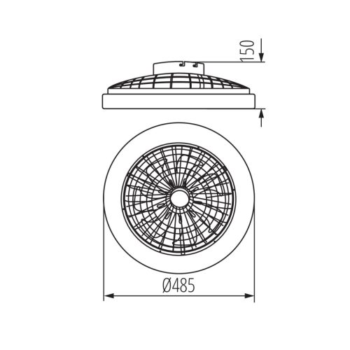 PLAVE LED mennyezeti ventilátor lámpa CCT Ø48,5mm 48W-Kanlux