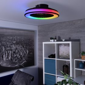 RGB LED ventilátoros lámpa Ø485 mm – PLAVE – távirányítóval és állítható színhőmérséklettel