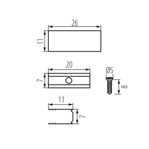 Rögzítő klipsz szett Kanlux RGB Neon LED szalaghoz (20db)