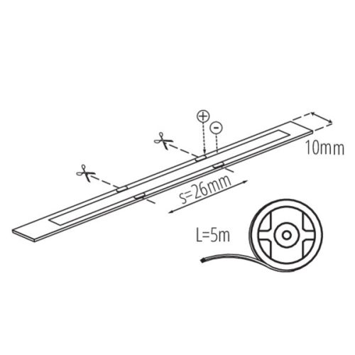 Kanlux vízálló IP65 bevonatos CCT COB LED szalag tekercs