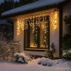 Home KKF600D10M LED-es sziporkázó fényfüggöny 600 db melegfehér DOT LED-del és villogó hidegfehér effekttel, 10 méter széles, IP44 kültéri védettséggel
