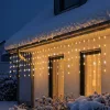 Home KKF600D10M LED-es sziporkázó fényfüggöny 600 db melegfehér DOT LED-del és villogó hidegfehér effekttel, 10 méter széles, IP44 kültéri védettséggel