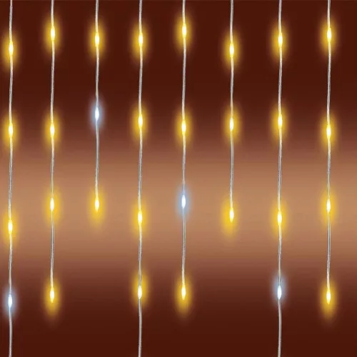 Home KKF600D10M LED-es sziporkázó fényfüggöny 600 db melegfehér DOT LED-del és villogó hidegfehér effekttel, 10 méter széles, IP44 kültéri védettséggel