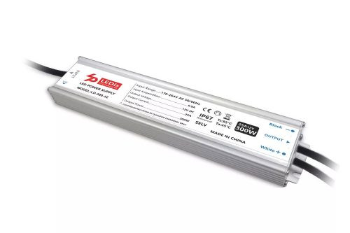 LEDis vízálló LED tápegység 300W 12V, IP67, LD-300-12 5 év garancia