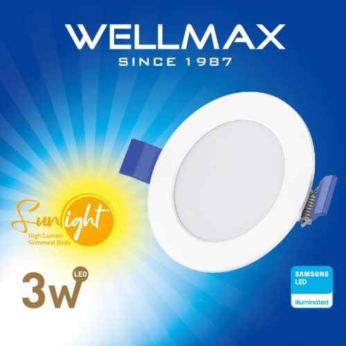 Wellmax LED panel 3W 270lm SAMSUNG LED 4000K Ø90mm kör