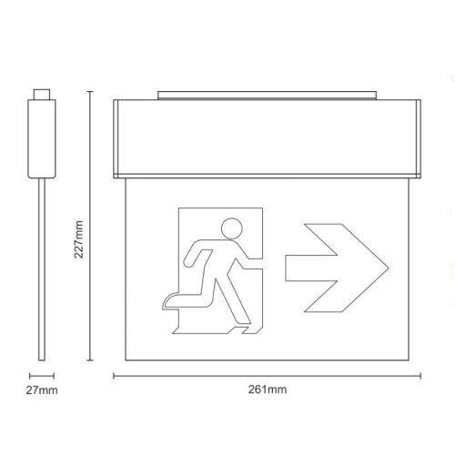 Mennyezeti EXIT lámpa 300mAh akkumulátorral