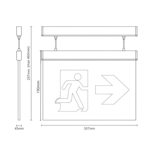 Függeszthető készenléti világítás 1000mAh akkumulátorral