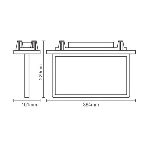 Gipszkartonba süllyeszthető kijáratjelző lámpa 1300mAh akkumulátorral