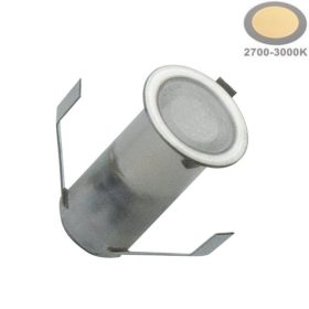 Ø18mm-es süllyeszthető LED padlóvilágítás, IP67 vízálló, járható felületre, meleg fehér fénnyel