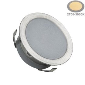 Ø30mm-es süllyeszthető lapos LED padlóvilágítás, IP67 vízálló, járható felületre, meleg fehér fénnyel