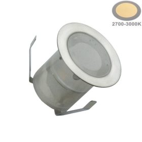 Ø30mm-es süllyeszthető LED padlóvilágítás, IP67 vízálló, járható felületre, meleg fehér fénnyel