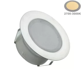 Ø60mm-es süllyeszthető LED padlóvilágítás, IP67 vízálló, járható felületre, meleg fehér fénnyel