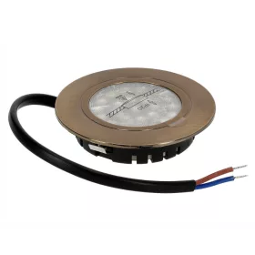 UltraLux 4W beépíthető vízálló LED bútor spotlámpa 220V szatén sárgaréz kerettel