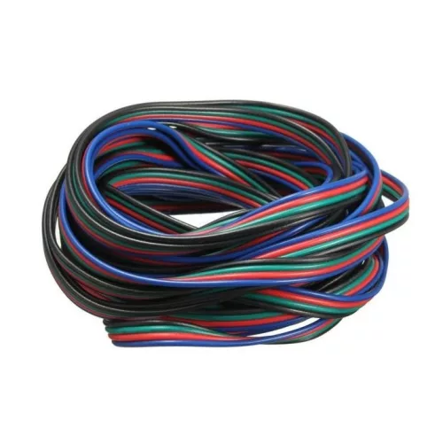 4 eres lapos RGB LED szalag vezeték és kábel 4x0.5mm keresztmetszettel toldáshoz és bekötéshez