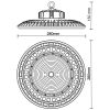 Dimmelhető LED csarnokvilágító 100W 15000lm (150lm/W) 5000K 90°