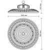 DALI LED csarnokvilágító 150W 22500lm dimmelhető (150lm/W) 5000K 90°