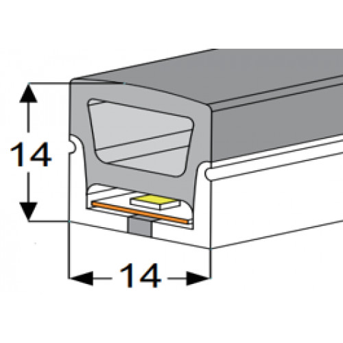 FlexPro hajlítható szilikon LED profil 10mm-es LED szalagokhoz DIY-S1414 IP65
