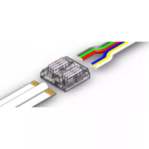 COB RGB-CCT LED szalag forrasztásmentes csatlakozó 12mm (Vezeték - LED szalag)