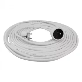   Földelt lengő hosszabbító 10 méter 1 aljzat 3x1.5mm 230V, Max. 2500W, 16A, fehér