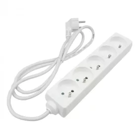   Hálózati elosztó, hosszabbító 5 aljzattal 3x1.0mm 1.5 méter kábel, 230V, Max. 3000W, 13A IP20 – fehér