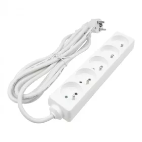   Hálózati elosztó, hosszabbító 5 aljzattal 3x1.5mm 3 méter kábel, 230V, Max. 3680W, 16A IP20 – fehér