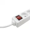 Kapcsolós hálózati elosztó, hosszabbító 3 aljzattal 3x1.5mm 3 méter kábel, 230V, Max. 3680W, 16A IP20 – fehér