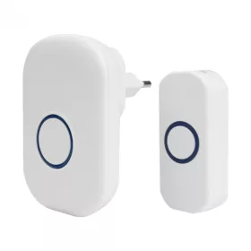 Ecolight BIM-01 fehér vezeték nélküli konnektoros ajtócsengő és nyomógomb