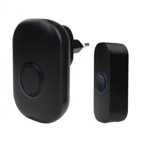 Ecolight BIM-01 fekete vezeték nélküli konnektoros ajtócsengő és nyomógomb