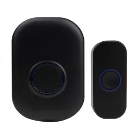 Ecolight BIM-01 fekete vezeték nélküli konnektoros ajtócsengő és nyomógomb