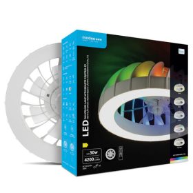 Modee 54 cm átmérőjű modern mennyezeti LED lámpa beépített ventilátorral és RGB világítással