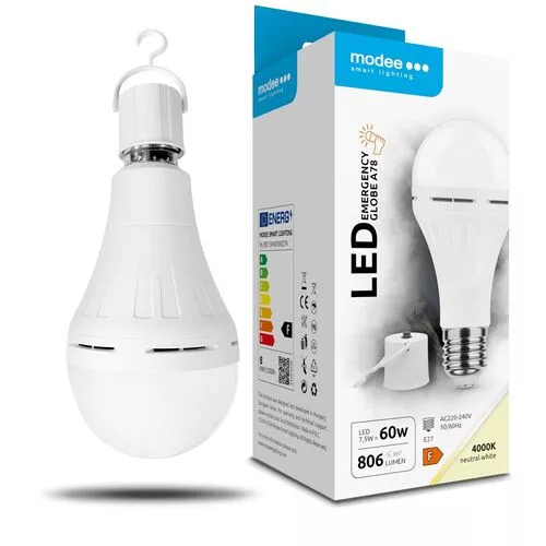 Modee Emergency LED vészvilágító izzó A60 7.5W, E27, 4000K, 806 lumen