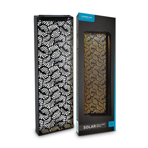 LED Napelemes Oldalfali Dekor Lámpa – Mintás, 61 cm - Kültéri Fali Lámpa Alkonykapcsolóval
