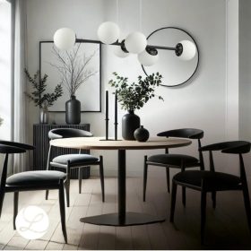 BALI mennyezeti dizájn csillár fekete 6XE27 foglalat