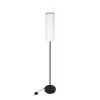 PASSO fekete állólámpa rattan burával, 150 cm, E27-es foglalattal