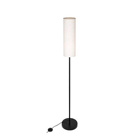 PASSO fekete állólámpa rattan burával, 150 cm, E27-es foglalattal