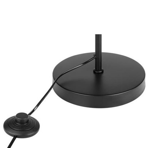 PASSO fekete állólámpa rattan burával, 150 cm, E27-es foglalattal