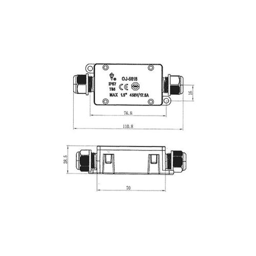 Hermetikus kötődoboz IP68 2 utas 0,75-2.5mm²