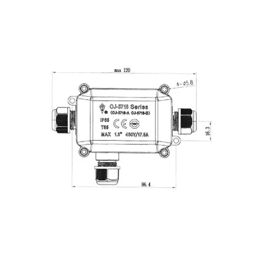 Hermetikus tripla kötődoboz IP68 3 utas 0,75-2.5mm²