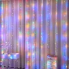 LED függöny színes, 3x3m, USB csatlakozóval és távirányítóval