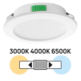 UltraLux 4W beépíthető vízálló LED bútor spotlámpa 12V állítható CCT színhőmérséklettel, Fehér kerettel