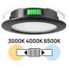 UltraLux 4W beépíthető vízálló LED bútor spotlámpa 12V állítható CCT színhőmérséklettel, Fekete kerettel