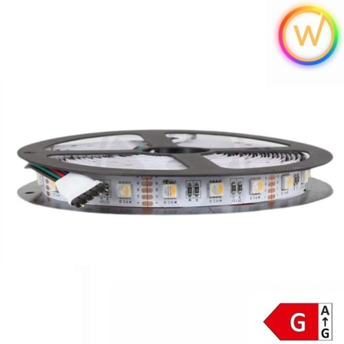 RGB+meleg fehér LED szalag 4in1 chip 60 LED/m 19,2W/m 12V 5050 IP20